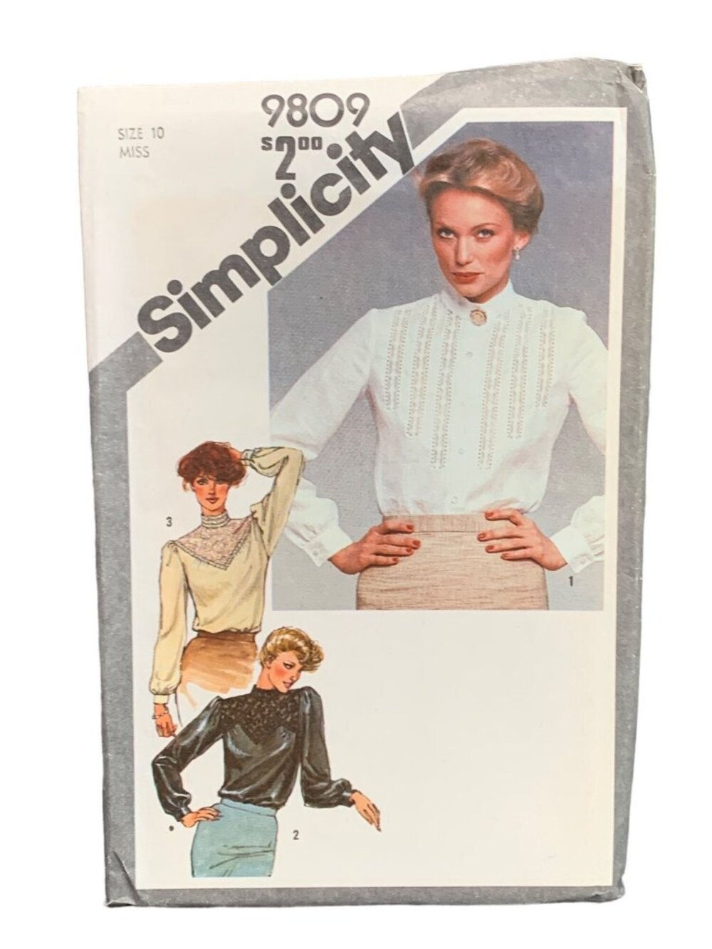 Simplicity 9809 Sewing Pattern Misses Blouse Shirt Size 10 Uncut